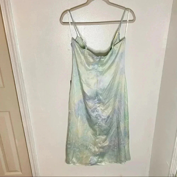 NEW Lulus Tranquil State Tie Dye Midi Satin Slip Dress - Picture 6 of 7